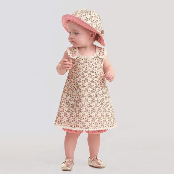 Simplicity Sewing Pattern 9152 Dress Crossed Back Panties Hat Babies XS-XL - Picture 6 of 6